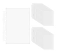 60 Pz Cartelline Portadocumenti A6, Buste Trasparenti, Buste per Raccoglitori ad Anelli in Plastica con 6 Fori per Raccoglitori Documenti Quaderni Biglietti Brochure (A6)
