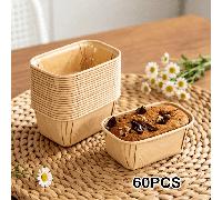 60 pz Mini Pirottini Rettangolari, Pirottini per Muffin -grasso, a di Perdite e Impilabili, Pirottini per Dolci Alimentari per Cupcake, e Dessert, Accessori da Multiuso