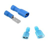 60 Pz Terminale A Forcella Femmina Maschio Connettore Capocorda Terminale Terminali Di Testa for Assortimento Di Connettori A Crimpare Filo(16-14 AWG 6.3mm blue,Poly Vinyl Chloride)