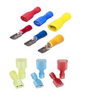 60 Pz Terminale A Forcella Femmina Maschio Connettore Capocorda Terminale Terminali Di Testa for Assortimento Di Connettori A Crimpare Filo(12-10AWG6.3mm yellow,Nylon)