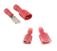 60 Pz Terminale A Forcella Femmina Maschio Connettore Capocorda Terminale Terminali Di Testa for Assortimento Di Connettori A Crimpare Filo(22-16 AWG 6.3mm red,Poly Vinyl Chloride)