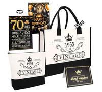 60° Regalo di compleanno per donne 1955 Borsa Tote Attrezzature da viaggio, 60° compleanno per mamma moglie amici, borsa & trousse cosmetica & poster di compleanno regalo per annata 1955 (70 anni)