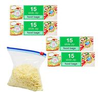 60 sacchetti multiuso per alimenti, 1 l, richiudibili, con cerniera, senza BPA, chiusura ermetica per mantenere i prodotti freschi, congelare, trasportare e organizzare (4 confezioni)