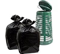 60 Sacchetti Spazzatura Neri 70x110 cm - 6 Rotoli da 10 Pz in HDPE - Resistenti, Antistrappo, Multiuso per Rifiuti Domestici, Giardinaggio, Pulizie, Traslochi Sacchi immondizia