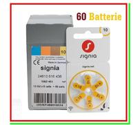 60 SIGNIA 10 PR70 Batterie per Protesi Udito Pile per Apparecchi Acustici gialle