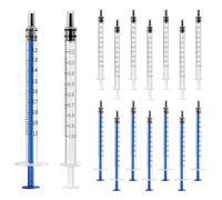 60 siringhe sterili da 1 ml, confezione singola per colostro, siringa usa e getta, 1 ml, con tappi per l'alimentazione di piccoli animali, misurazione del liquido e laboratori scientifici