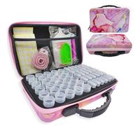 60 Slots Diamond Painting Kit, Organizer Accessori, Vasetti Rotondi Contenitore Trasparente per immagazzinare pietre, perline e kit di strumenti per il fai-da-te