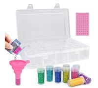 60 Slots Diamond Painting Kit,Organizer Accessori, Vasetti Rotondi Contenitore Trasparente,Pittura Diamante 5D/Strumenti a Punto Croce per Artigianato Fai da Te
