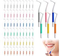 60 spazzolini interdentali, spazzolini interdentali a forma di L, 6 set di colori tra spazzolini interdentali in 6 misure (0,4 - 1,5 mm), pulizia parentesi graffe con impugnatura antiscivolo, spazzole