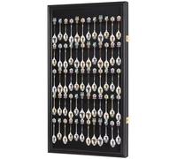 60 Spoon Display Case Holder Wall Rack, Protezione UV, Finitura con Serratura (Nero)