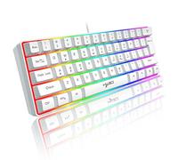 60% tastiera da gioco RGB cablata, 61 tasti mini tastiera portatile compatta con 11 Chroma RGB retroilluminato, ABS Floating Keycap, Full Anti-ghosting, USB Office/Game Tastiera Sensazione meccanica