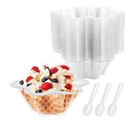 60 tazze da dessert con cucchiai, 250 ml, mini contenitori da dessert trasparenti, per antipasti, ciotole riutilizzabili, per budini, mousse, tiramisù, parfaits party