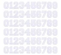 60 toppe termoadesive con numeri da 0 a 9, termoadesive per riparazioni, da cucire, da cucire, per baseball, calcio, jeans, cappelli, giacche, camicie (bianco)