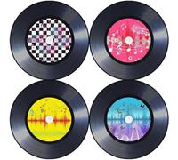 60 tovagliette americane in stile rock roll anni '50, tovagliette vintage a tema musicale, tovagliette rotonde usa e getta in carta da 35 cm, per feste a tema anni '50, compleanno, anniversario