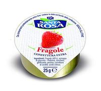 60 VASCHETTE MONOPORZIONE CONFETTURA EXTRA FRAGOLA SANTA ROSA 25 GR ALLUMINIO