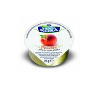 60 VASCHETTE MONOPORZIONE CONFETTURA EXTRA PESCA SANTA ROSA DA 25 GR ALLUMINIO