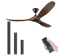 60 "ventilatore da soffitto esterno con telecomando, ventilatore da soffitto senza luce, 1/4/8h temporizzazione, moderno ventilatore da soffitto impermeabile interno/esterno