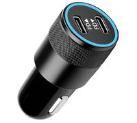 60 W Caricabatterie per accendisigari USB C 2 porte PD 30 W Ricarica Rapida Caricabatteria Auto Veloce 12 V per iPhone 16/15/14/13/12/11 Pro Max Galaxy S24 Huawei Pura 70