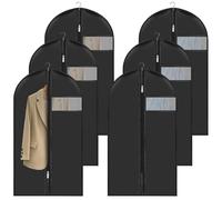 60 x 100 cm - Set di 6 custodie per indumenti antipolvere, impermeabili con zip, custodia da appendere per riporre camicie, abiti e cappotti vestiti