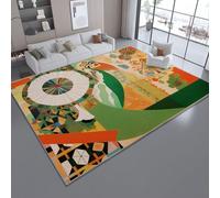 60 x 120 cm Tappeto Salotto Lavabile - Astratto Architettura Elementi Geometrici Stampati Non Scolorisce Antiscivolo Camera da Letto Pelo Corto Tappeti per Sala da Pranzo Corridoio, Colore Arancione