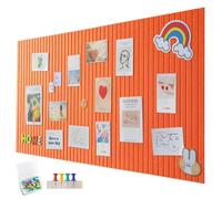 60 x 40 cm, bacheca in feltro, autoadesiva, bacheca decorativa in feltro, spessore 0,9 cm, pieghevole, lavagne memo per ufficio, cucina, mandarino miele