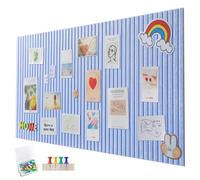 60 x 40 cm, grande bacheca in feltro, autoadesiva, bacheca decorativa in feltro, spessore 0,9 cm, pieghevole, lavagne memo per ufficio, cucina, azzurro