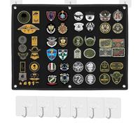 60 X 45cm Pannello Patch Pieghevole,Pannello di Visualizzazione Tattico Tabellone per Distintivi Militari Patch Tattiche per Militari con Pieghevole con 6 Ganci(Nero)