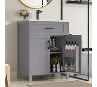 60 x 46 x 84,8 cm, mobile da bagno con lavabo, completamente laccato, ripiani a doppia porta, pratici cassetti, ripiani regolabili, lavabo in ceramica integrato (grigio)