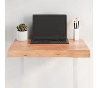 60 x 60 cm Solid Oak Wood Table Top, Light Brown Lacquered, Live Edge, Treated Surface, DIY Replacement Wood Desktop for Home & Commercial Use