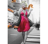 60 x 80 cm Grafico Jade Monroe - New York a Piedi Tela Stampa