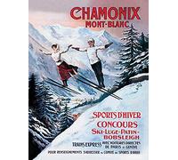 60 x 80 cm in Chamonix Mont-Blanc Tela Stampa