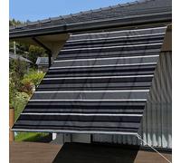 60 x 900 cm, copertura per recinzione da giardino, resistente alle intemperie, antivento, a strisce bianche e nere per patio, cortile e portico, protezione della privacy