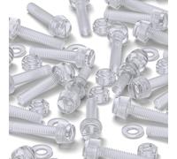 60 x Viti a Testa Zigrinata Acrilica Trasparente, a taglio + zigrinate M5 x 30mm