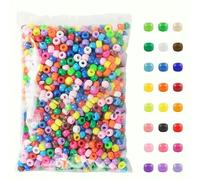 600/1200/1800 pezzi di perline di pony di colore misto 6x9 mm set per la creazione di gioielli fai da te e artigianato colore pieno, perline fai da te per la creazione di gioielli, -1800 pezzi - 6 m