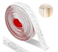 600*3.6cm Modanatura Adesiva,3d Vintage Pattern Boiserie Adesiva,flessibile Bordo Adesivo Per Pareti impermeabile,Striscia Adesiva Muro Decorativa per cornice dello specchio (bianco-argento modello)