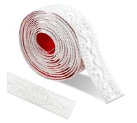 600 * 3.6cm Modanatura Adesiva, 3d Vintage Pattern Boiserie Adesiva, flessibile Bordo Adesivo Per Pareti impermeabile, Striscia Adesiva Muro Decorativa per la cornice dello specchio (bianco)