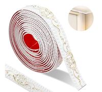 600*3.6cm Modanatura Adesiva, 3d Vintage Pattern Boiserie Adesiva, flessibile Bordo Adesivo Per Pareti impermeabile, Striscia Adesiva Muro Decorativa per la cornice dello specchio (bianco-oro modello)