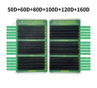 600/570 pezzi ciglie individuali a riccio D, libro ad alta capacità per ciglie, adatto per principianti, morbide e spesse per uno sguardo naturale, ciglie finte segmentate da realizzare a casa, extens