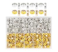 600/720/900 perline distanziali scintillanti da 8 mm, a rondella, con strass, per bracciali, portachiavi, gioielli, braccialetti per donne