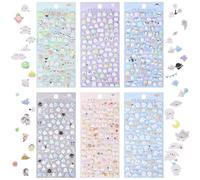 600 + adesivi 3D Puffy, 6 fogli, simpatici mini adesivi per bambini, adesivi 3D per bambini, impermeabili, set fai da te, piccoli adesivi per custodie del cellulare, taccuino, scrapbooking
