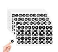 600 adesivi per numeri da 1 a 200 adesivi, 12 fogli di colore nero, numeri adesivi per ordinare l'inventario, organizzare, scatole portaoggetti, 2,54 cm