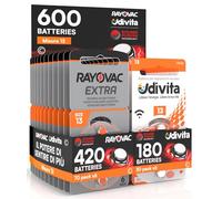 600 Batterie Per Apparecchi Acustici Rayovac Extra Advanced 13. 600 Pile: 420 Rayovac + 180 Udivita
