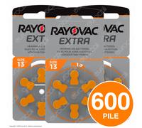 600 Batterie PILE RAYOVAC Extra 13 per Apparecchi Acustici PROTESI udito PR48
