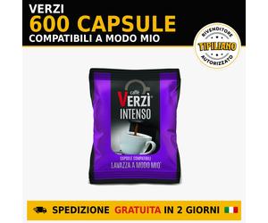 600 Capsule Caffè Verzì Miscela Aroma Intenso Compatibili A Modo Mio
