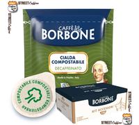 600 Cialde Caffè Borbone Miscela Verde Dek dec Filtrocarta ESE38 + Kit accessori