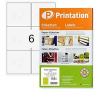 600 Etichette adesive (99,1x93mm) stampabili - Printation | 100 fogli A4 con 2x3=6 etichette per indirizzi e per spedizioni, angoli arrotondati 99x93mm - per stampanti laser e inkjet
