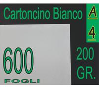 600 FOGLI Cartoncino bianco gr 200 x Stampante Laser e Inkjet A4