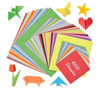 600 fogli di carta origami, set di carta colorata quadrata a 20 colori 20 x 20 cm, 15 x 15 cm, 10 x 10 cm, cartoncini colorati carta colorata fronte-retro adatta per il fai da te