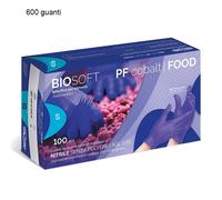 600 guanti in nitrile BIOSOFT PF cobalt Food senza polvere taglia S 6-6,5