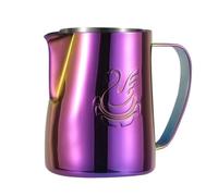600 ml Elegante In Acciaio Inox Brocca di Caffè Latte Schiuma Tazza Crema Maker Barista Mestiere Espresso Art brocca Strumento per Latte con Coperchio(Colorful Pink)